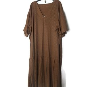 Vintage Handmade Brown Print Dress